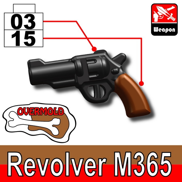 Custom Minifig.cat Revolver M365 black brown for LEGO figures